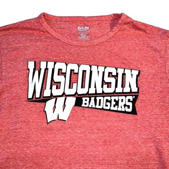 Pro Ad Sports Womens T Shirt Top Wisconsin Badgers Long Sleeve Retro Red Small - Picture 2 of 6